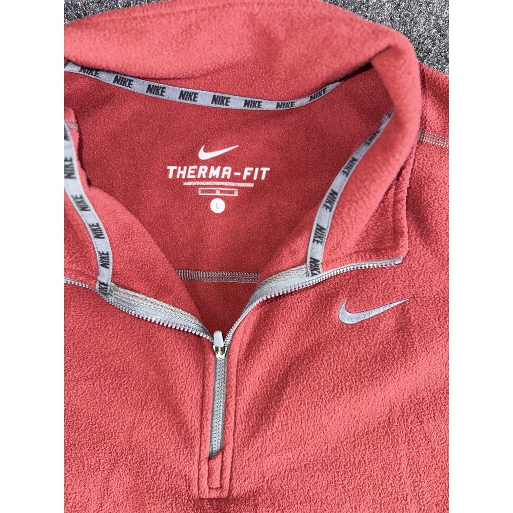 Nike Therma-Fit 1/4 Zip Pullover Fleece Large Red Mens Training Athletic Top - Picture 3 of 6